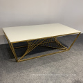 Practical design houseroom furniture rectangle shape stainless steel coffee table